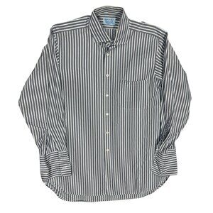 Hilditch & Key Dress Shirt French Cuffs Striped Made in Britain 43 17 XL